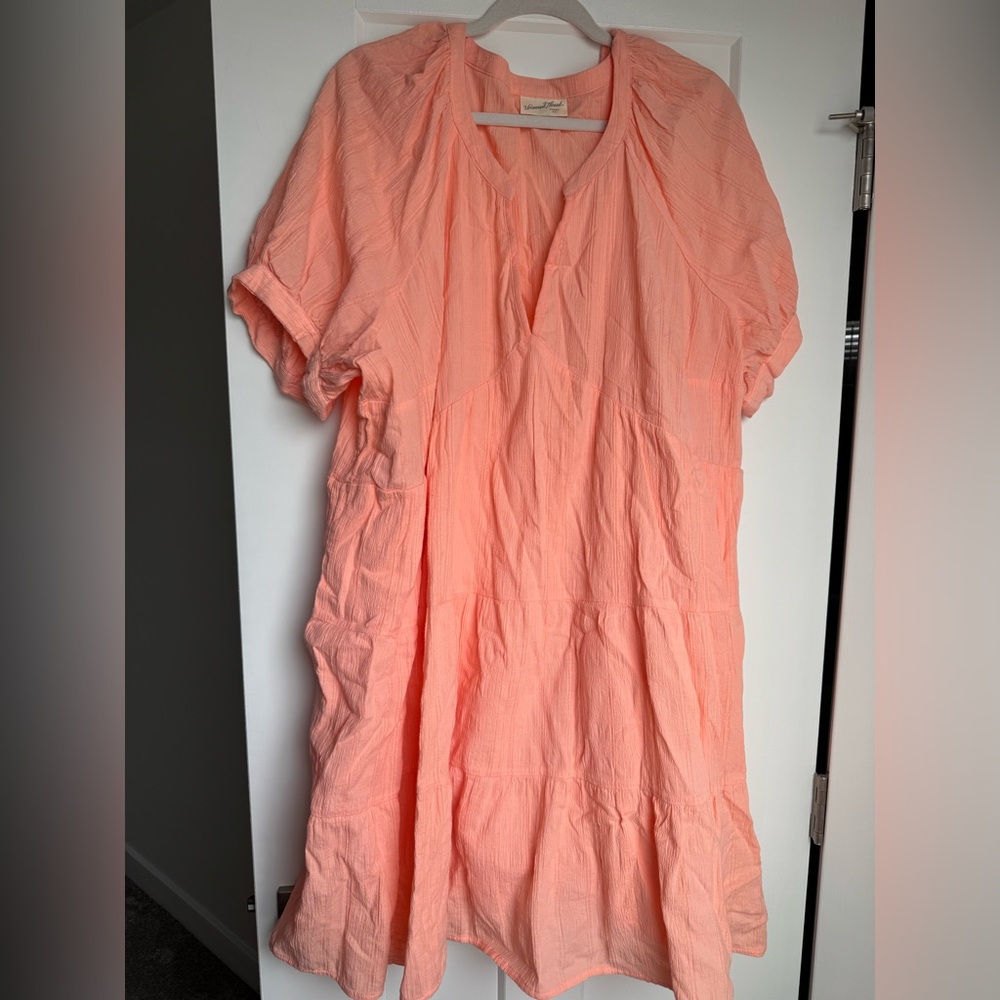 Peach crinkle sundress